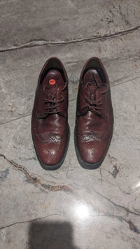 J&M Oxblood Gangster Stitched Wingtip Brogue Shoes 