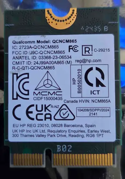 WiFi 7 M.2 NIC Adapter Module Card QCNCM865 Quallcomm 2.4 5 6Ghz, View more