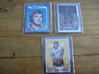 3 CARTES HOCKEY CARDS VINTAGE, 2 BOBBY HULL ET 1 GORDIE HOWE EXC