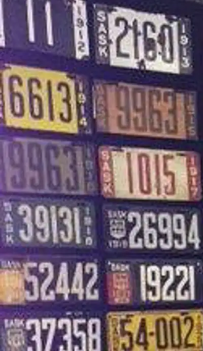 Looking for the following Sask license plates 1912, 1915, 1916, 1919 embossed plates Thanks!
