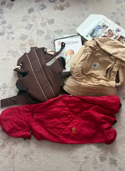 Baby bjorn, Ergo carrier with baby insert and carrier cover lots, View more