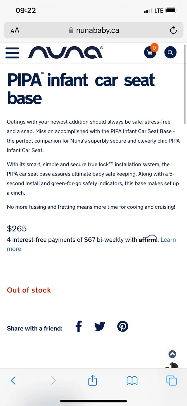 Nuna PIPA Infant Car Seat in Riveted w/ 2 seat base - Mint  in Strollers, Carriers & Car Seats in Markham / York Region - Image 5