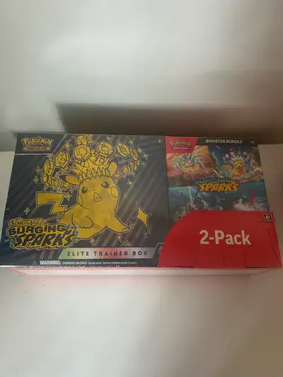 Surging sparks etb plus booster bundle, View more