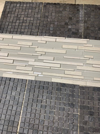 Mosaic tiles for shower niche backsplash strips borders 