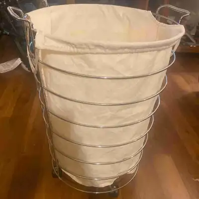 Steel Canvas Rolling Laundry Hamper, View more