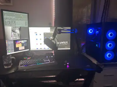 ‼️FULL HIGH-END GAMING PC SETUP 64GB RAM DDR5 + Monitors, etc, View more