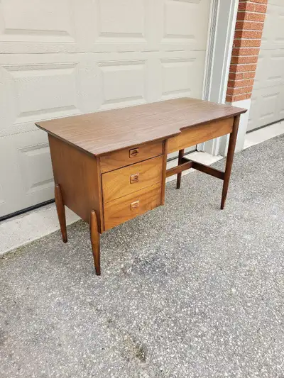 Vintage MCM walnut desk: $380 Could use a finish, but could also be used as is. Top is made of durab...
