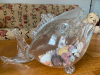 Blown Glass Fish-Shaped Display