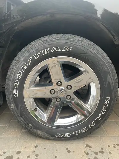 (4) Goodyear Wrangler 275/60/R20 Only 40,000 kilometres on tires. Tires off Dodge Ram,