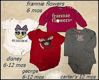 4 Baby Clothes 6 - 12 mos (disney, carter's, frannie and george)