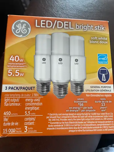 NEW 3 PACK OF LED LIGHT BULBS , View more