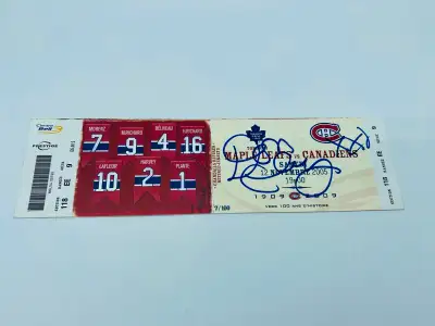 Don Cherry Signed Unused Ticket - Unused ticket from retired jersey night Novenber 12 2005 - Toronto...