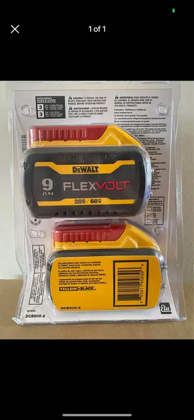 Dewalt flex volt 9AH batteries 2-pack, View more