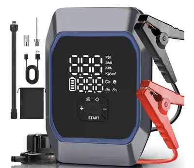This is a brand new in box jump starter with an air compressor, perfect for roadside emergencies and...