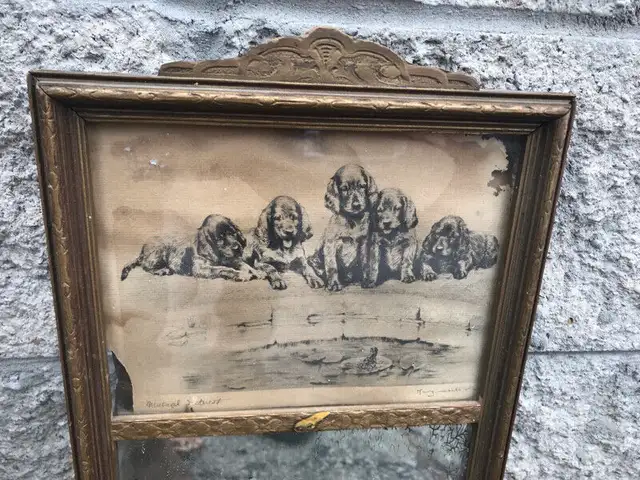 3 ALL ORIGINAL ANTIQUE WALL / DRESSER MIRRORS - DECORATED TOPS in Arts & Collectibles in Mississauga / Peel Region - Image 7