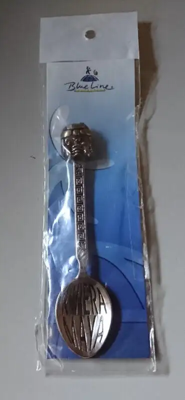 Vintage Rare Blue Line Collection Cuchara Spoon " Riviera Maya" Souvenir - 4 1/2 inches long. In Bra...