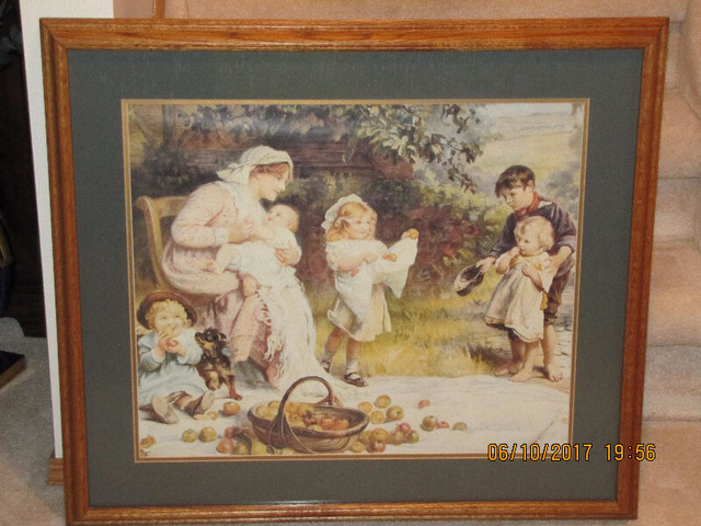 Framed Print - Mother & Children in 1800's in Arts & Collectibles in Red Deer
