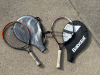 2 kids tennis rackets with cases. 