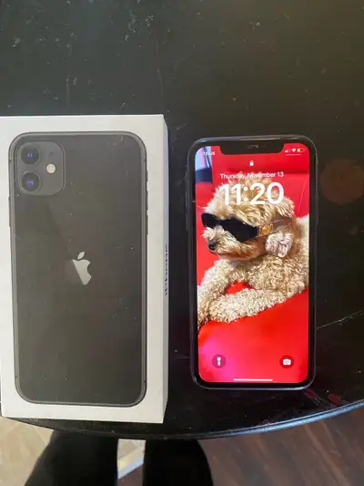 Black iPhone 11 64gb mint condition box comes with 2043993305 or message in interested