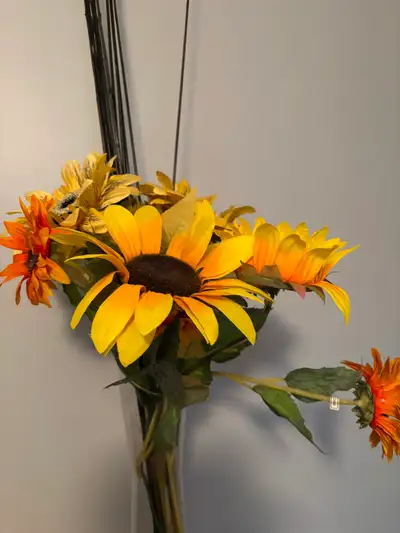 Glass vase and flowers, View more