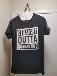 GENTLY USED MAD ENGINE, STRAIGHT OUTTA QUARANTINE TEE SHIRT!!!