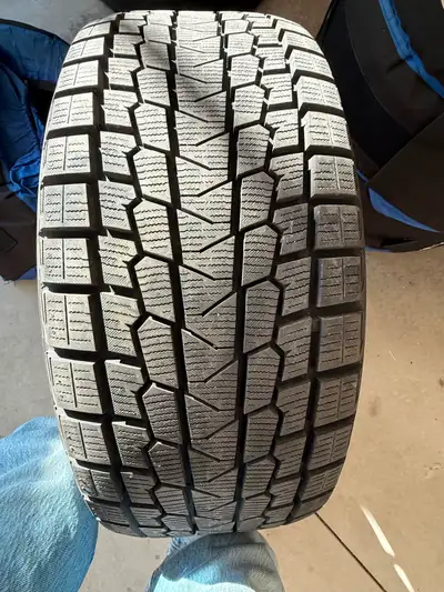 Set of 4 VW Golf R OEM 18” alloy wheels with Yokohama winter tires. 3500 KM. $1200 with carrier bags...