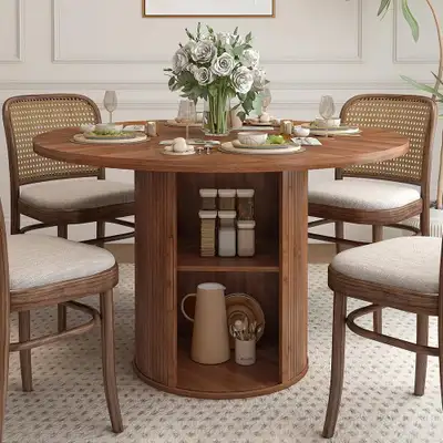 47 inch Round Dining Table, Kitchen Table Dinner Table, View more