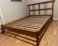 Double size bed frame with slats:dropoff/mattress extra $