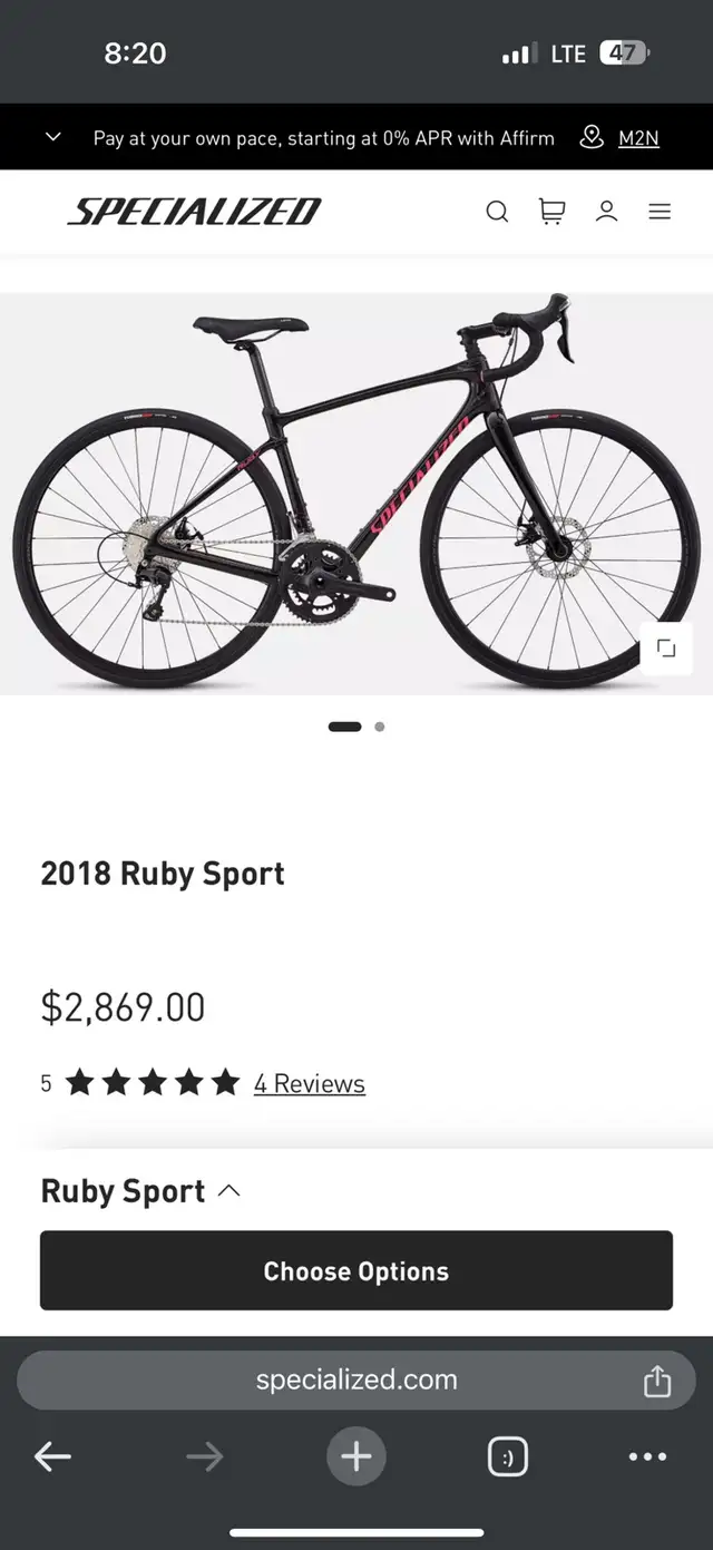 Carbon Fiber Specialized Ruby Sport Size 56 cm like new in Road in St. Catharines - Image 3