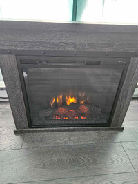 Grey electric fireplace 