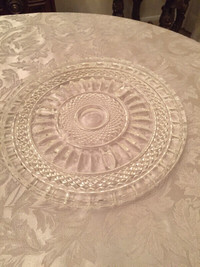 NEW CRYSTAL TABLE CAKE STAND 12” PLATE PLATTER