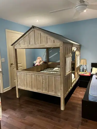 Rustic House Frame Bed, View more