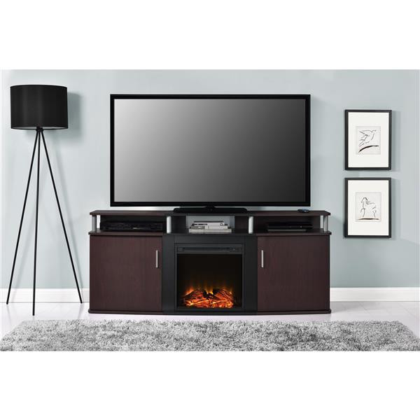 Ameriwood Home Carson Tv Stand with Electric Fireplace.70" in Fireplace & Firewood in City of Toronto