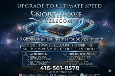 Telecom 1.5 Gbps Internet 8 Months free, View more
