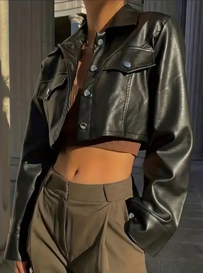 black leather jacket, View more