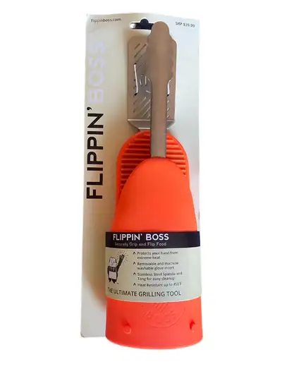 Flippin' Boss Stainless Spatula Tong & Heat Resistant BBQ Glove, View more