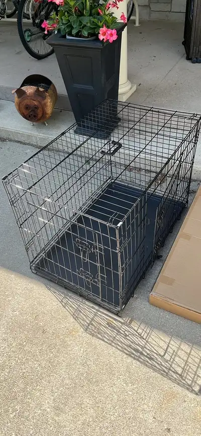 36" Double Door Folding Metal Dog Crate with tray, View more