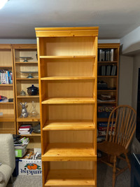 Tall solid pine bookcase - 2 available 