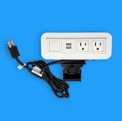 Herman Miller Mountable Power Bar Desk Clamp 2 Plug 2 USB K4452, View more