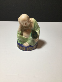 Royal Worcester Candle Snuffer - Buddha Green