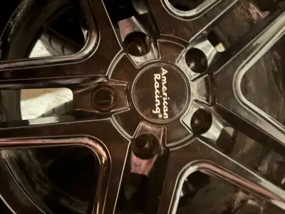 Selling 5 rims 5x114.3 and tires. 16” American Racing wheels, tires were new this summer. 205/55/16...