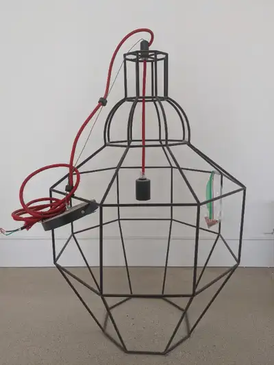 Crate & Barrell Paola Navone Riviera Large Grey Pendant Light Up for sale is my funky and cool Crate...