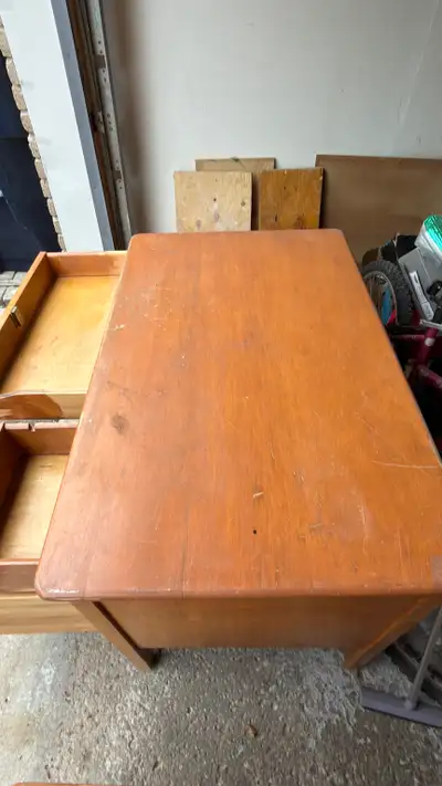 Heavy Solid Wood Desk with 4 Drawers [23], View more