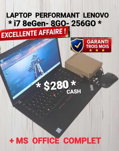 LAPTOP LENOVO 14"- i7 8eGen- 8GO- 256GO*SSD*, View more