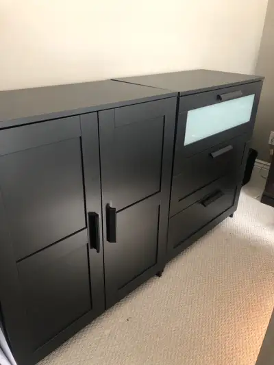 2 black cabinets, View more