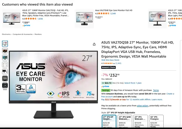 NEW Sealed - ASUS 27” Monitor, 1080P HDMI in Desktop Computers in Edmonton - Image 3