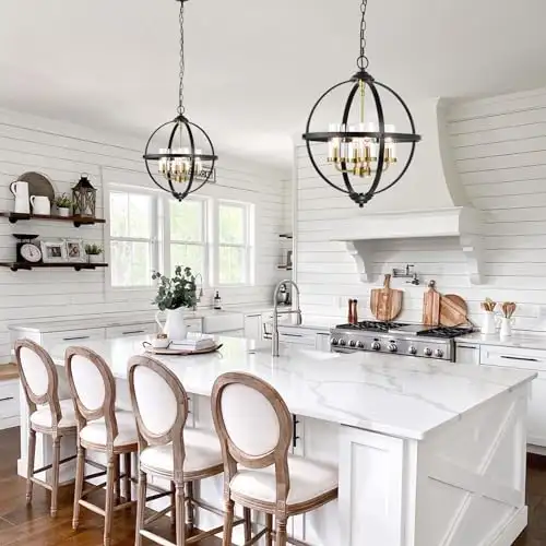 Treekee 17" Black & Gold Rustic Chandelier – 4 Light Pendant for in Other in Mississauga / Peel Region - Image 5