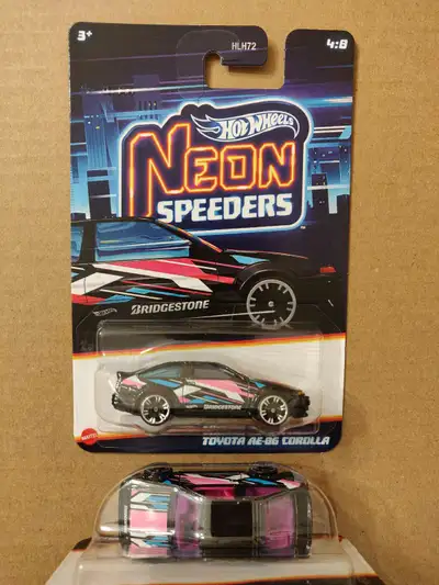New Hot Wheels Neon Speeders Toyota Corolla GT-S AE86 1/64 diecast car $8 ea.