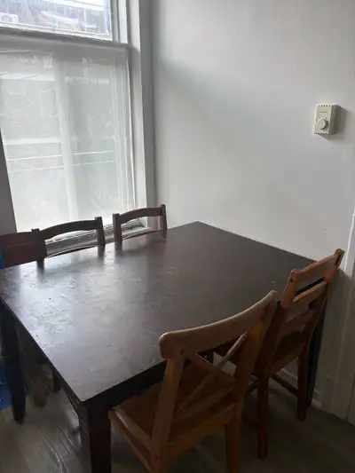 Dining table and chairs, View more