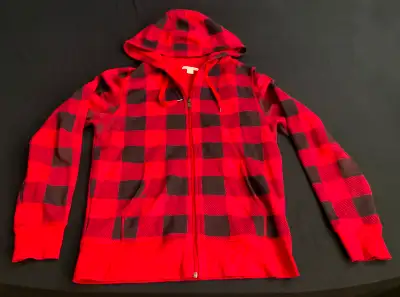 Red and Black Plaid Hoodie, View more